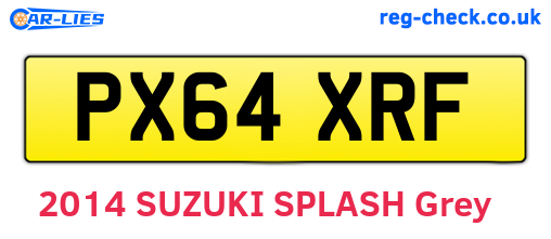 PX64XRF are the vehicle registration plates.