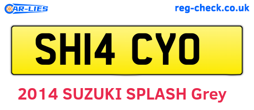 SH14CYO are the vehicle registration plates.