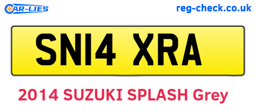 SN14XRA are the vehicle registration plates.