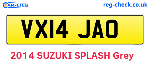 VX14JAO are the vehicle registration plates.