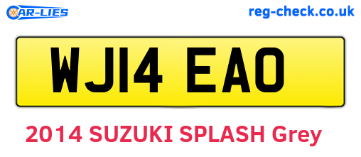 WJ14EAO are the vehicle registration plates.