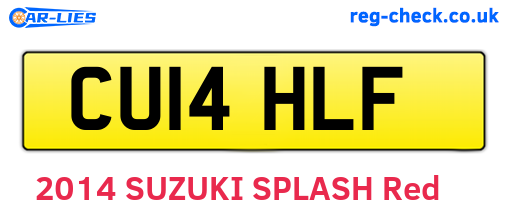 CU14HLF are the vehicle registration plates.