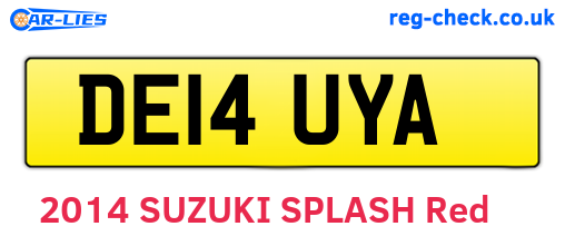 DE14UYA are the vehicle registration plates.