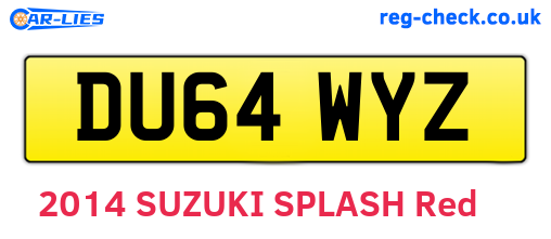 DU64WYZ are the vehicle registration plates.