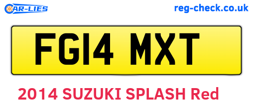 FG14MXT are the vehicle registration plates.