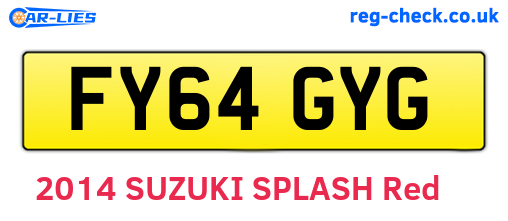 FY64GYG are the vehicle registration plates.