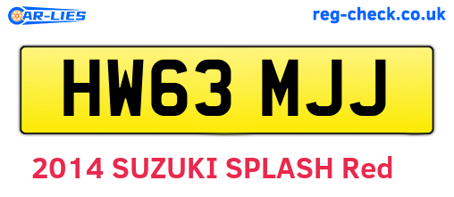 HW63MJJ are the vehicle registration plates.