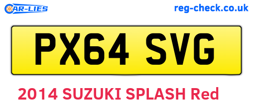 PX64SVG are the vehicle registration plates.