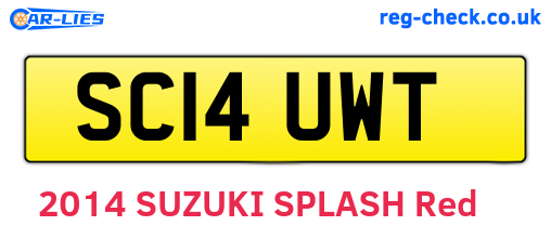 SC14UWT are the vehicle registration plates.