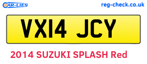 VX14JCY are the vehicle registration plates.