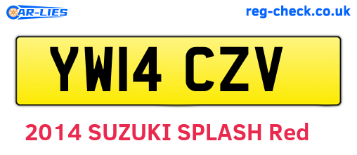 YW14CZV are the vehicle registration plates.