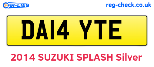DA14YTE are the vehicle registration plates.
