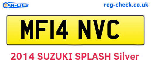 MF14NVC are the vehicle registration plates.