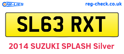 SL63RXT are the vehicle registration plates.
