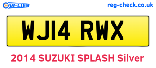 WJ14RWX are the vehicle registration plates.