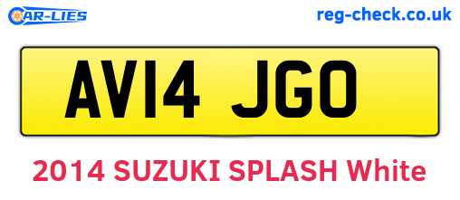 AV14JGO are the vehicle registration plates.