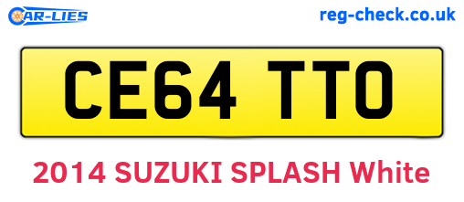 CE64TTO are the vehicle registration plates.