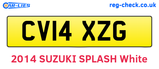 CV14XZG are the vehicle registration plates.