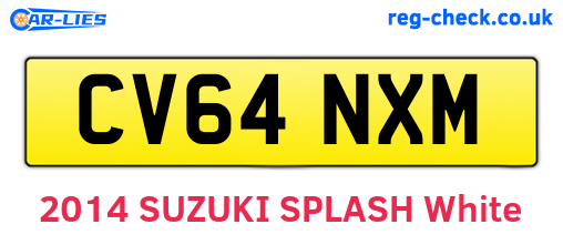 CV64NXM are the vehicle registration plates.