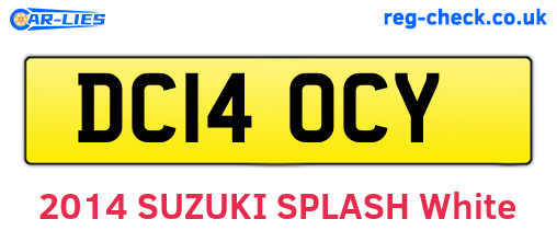 DC14OCY are the vehicle registration plates.