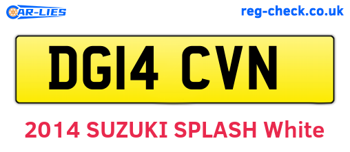 DG14CVN are the vehicle registration plates.
