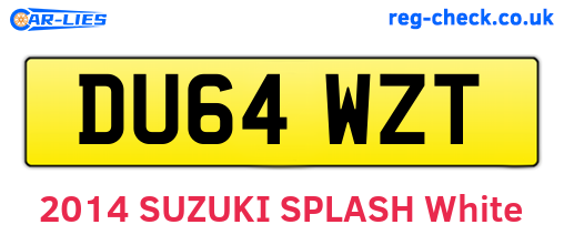 DU64WZT are the vehicle registration plates.