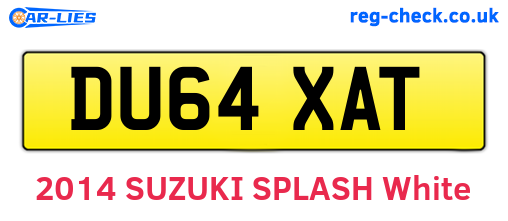 DU64XAT are the vehicle registration plates.