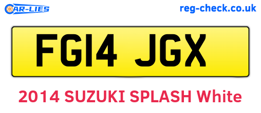 FG14JGX are the vehicle registration plates.