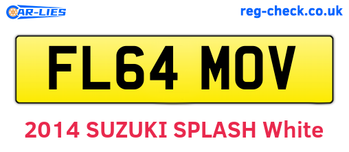 FL64MOV are the vehicle registration plates.