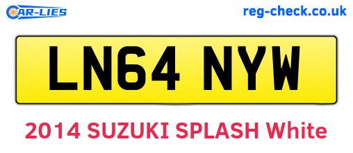 LN64NYW are the vehicle registration plates.