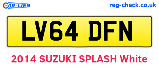 LV64DFN are the vehicle registration plates.