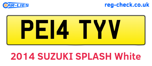 PE14TYV are the vehicle registration plates.
