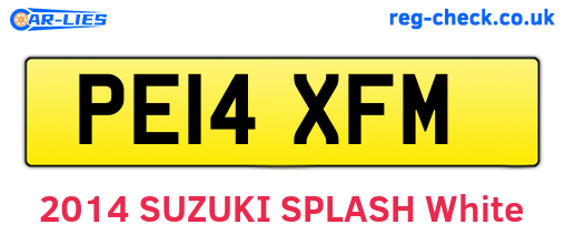 PE14XFM are the vehicle registration plates.