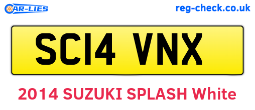SC14VNX are the vehicle registration plates.