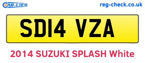 SD14VZA are the vehicle registration plates.