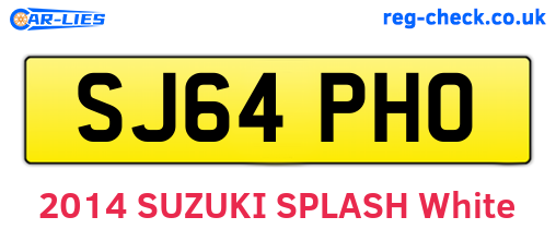 SJ64PHO are the vehicle registration plates.