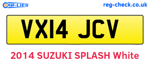 VX14JCV are the vehicle registration plates.