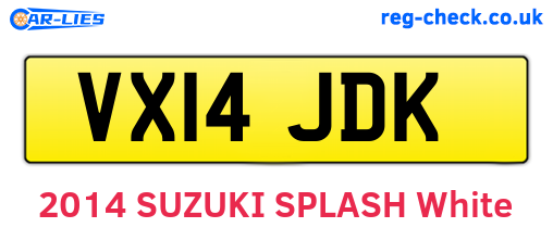 VX14JDK are the vehicle registration plates.