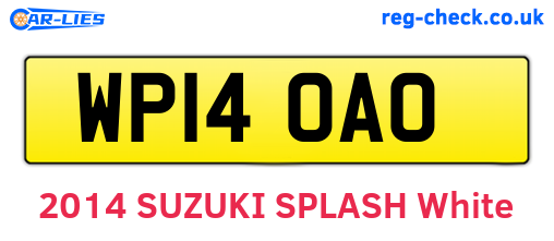 WP14OAO are the vehicle registration plates.