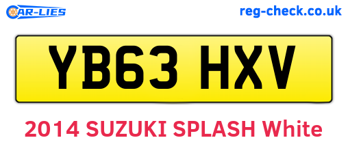 YB63HXV are the vehicle registration plates.