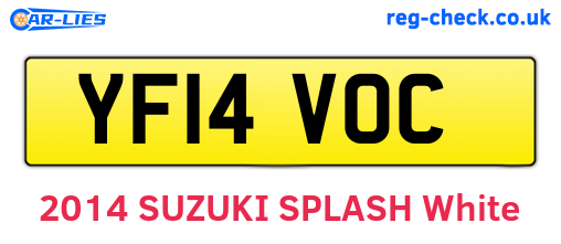 YF14VOC are the vehicle registration plates.