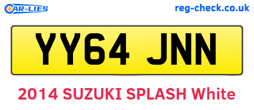 YY64JNN are the vehicle registration plates.