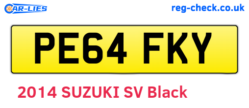 PE64FKY are the vehicle registration plates.