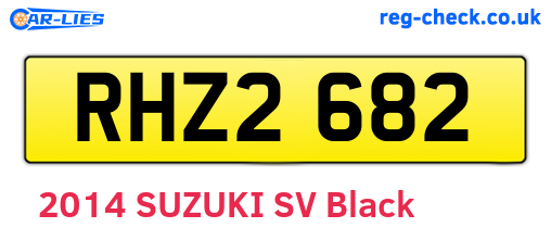 RHZ2682 are the vehicle registration plates.
