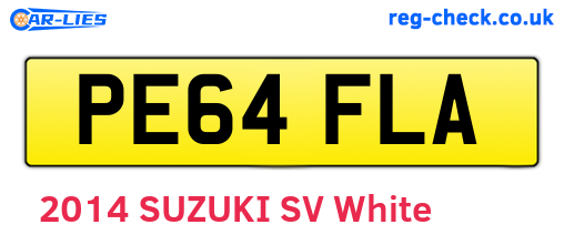 PE64FLA are the vehicle registration plates.