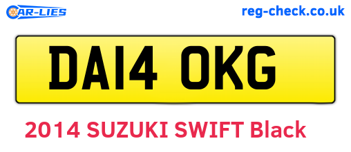DA14OKG are the vehicle registration plates.