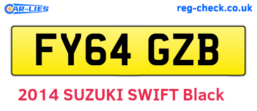 FY64GZB are the vehicle registration plates.