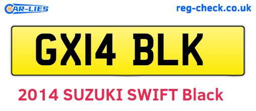 GX14BLK are the vehicle registration plates.