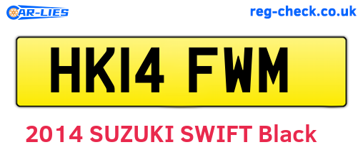 HK14FWM are the vehicle registration plates.