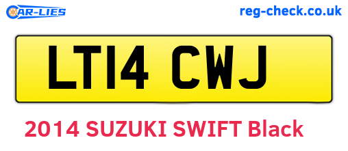 LT14CWJ are the vehicle registration plates.